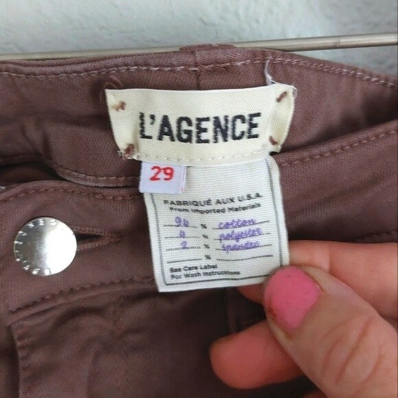 L'Agence☆ High Rise☆ Margot Taupe Mocha cotton spandex fitted Mom Jeans size.29 - Picture 2 of 7